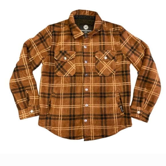 Weatherproof Other - Sepia - Weatherproof Youth Boy's Sherpa Lined Fleece Long Sleeve Button Up Shirt